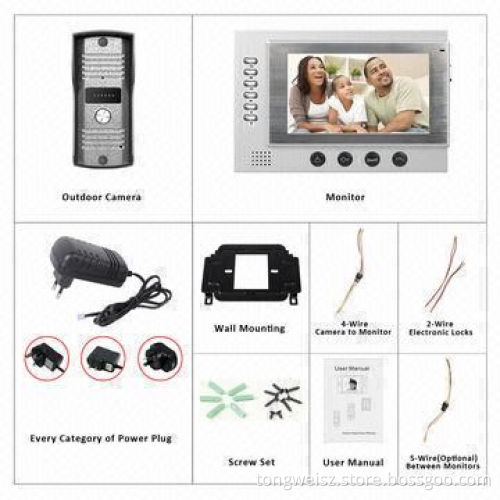 7" Villa Security Systems, Including Recording Function 700TVL Camera